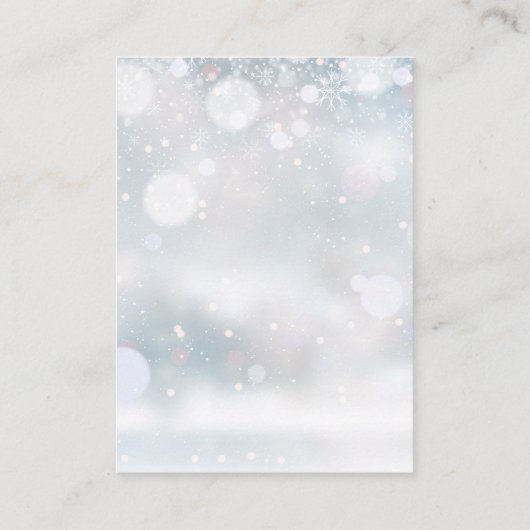 Carte De Placement Snowflakes Script Mariage Merci (Dos)