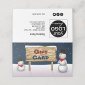 Carte De Placement Snowmen mignon avec carte cadeau SIGNE EN BOIS (Extérieur déplié)