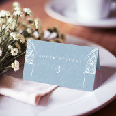 Carte De Placement Snowy Gothique Hiver Fairytale Noël Bleu