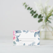 CARTE DE PLACEMENT SOFT NAVY BLUSH BLUE FLORAL 25E TOUT ÂGE ANNIVERSA (Debout devant)