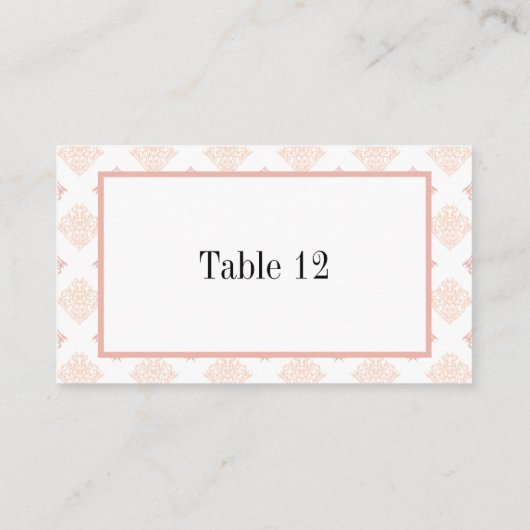 Carte De Placement Soft Peachy Blush Damask (Dos)