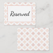 Carte De Placement Soft Peachy Blush Damask (Devant / Derrière)