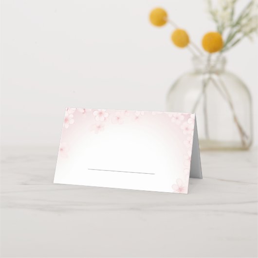 Carte De Placement Soft, Romantique Cherry Blossom Mariage Nom de la (Devant)