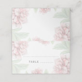 Carte De Placement Soft Rose Floral Elégant Jardin Blanc Mariage (Extérieur déplié)