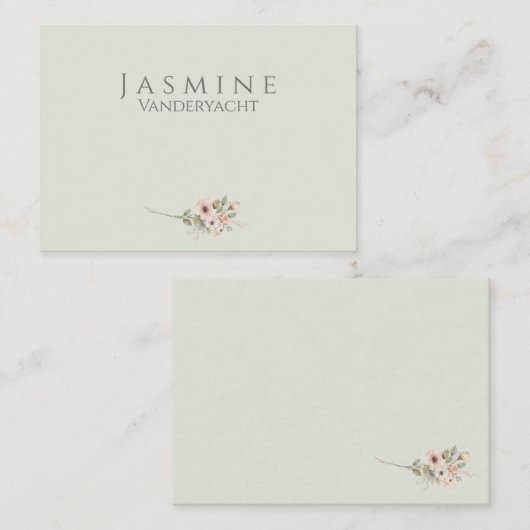 Carte De Placement Soft Sage Botanical Wedding Place Cards (Devant / Derrière)