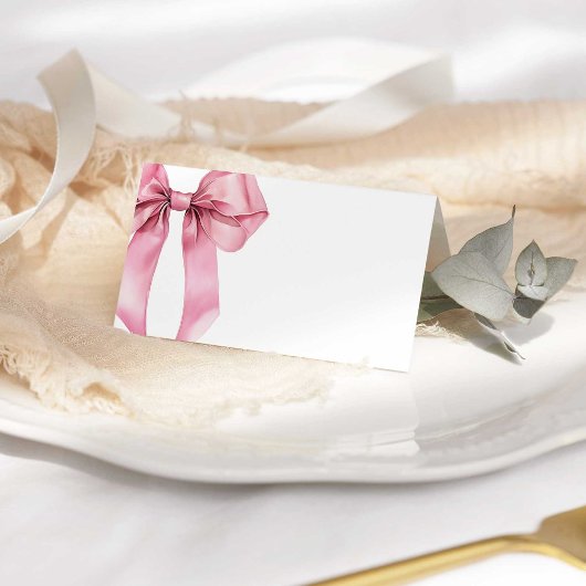 Carte De Placement Soirée d'anniversaire élégante Pink Bow