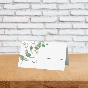 Carte De Placement Soirée de mariage simple Eucalyptus Green