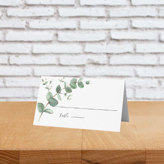 Carte De Placement Soirée de mariage simple Eucalyptus Green