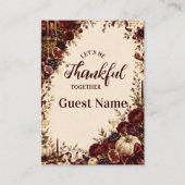 Carte De Placement Soirée de Thanksgiving Opulente et Luxueuse (Devant)