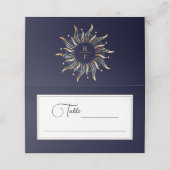 Carte De Placement Soleil céleste Galaxie Marine Bleu Or (Extérieur déplié)