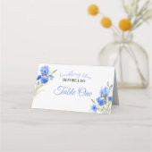 Carte De Placement Something Blue Bridal Shower Table Number (Dos)