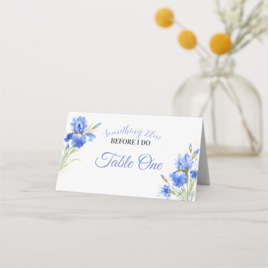 Carte De Placement Something Blue Bridal Shower Table Number (Devant)