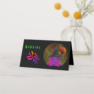 Carte De Placement Sorcière d'Halloween personnalisée