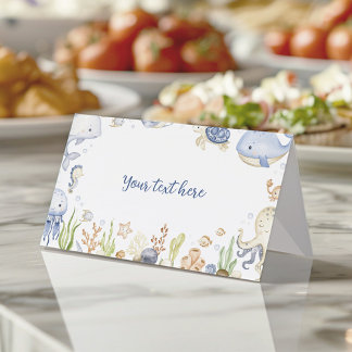 Carte De Placement Sous la mer Océan Animaux Garçon Anniversaire tent