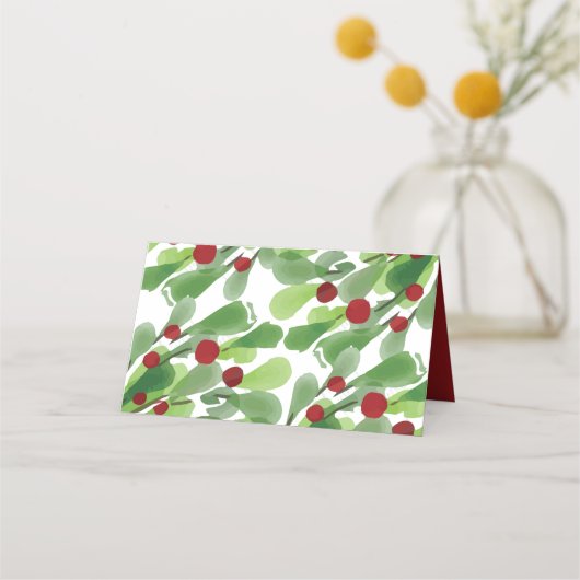 Carte De Placement Sous le Mariage de Noël Mistletoe (Dos)