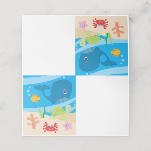 Carte De Placement Sous les créatures marines Anniversaire (Extérieur déplié)