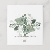Carte De Placement SPRING BEAUTY BOTANICAL VERT Mariage (Extérieur déplié)