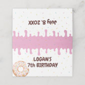 Carte De Placement Sprinkings colorés Thème Donut Anniversaire (Extérieur déplié)