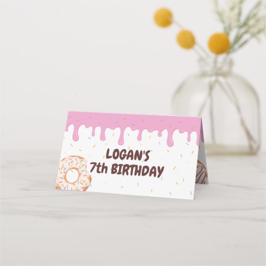 Carte De Placement Sprinkings colorés Thème Donut Anniversaire (Devant)
