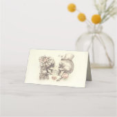 Carte De Placement Squelette gothique Couple rose Nom floral (Dos)