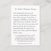Carte De Placement St. Andrew Christmas Novena Virgin Mary Jesus Holy (Dos)