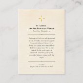 Carte De Placement St. Gideon, Righteous Martyr Prayer Card (Dos)