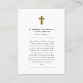 Carte De Placement St. Kentigern First Bishop of Glasgow Prayer Card (Dos)