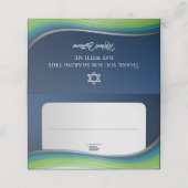 Carte De Placement Star de David Green et Blue Gradient Bar Mitzvah (Extérieur déplié)