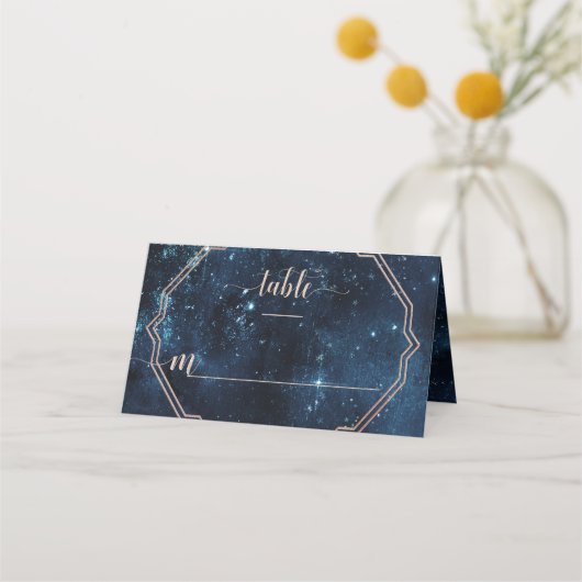 Carte De Placement Star Sky Celestial Galaxy Mariage Numéro de table (Devant)