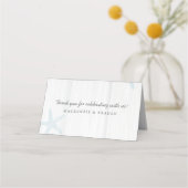 Carte De Placement Starfish Beach Mariage Bois Bleu Plié (Dos)