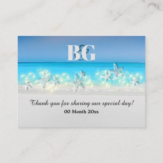 Carte De Placement Starfish paradis eaux bleues table tropicale non (Dos)