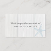 Carte De Placement Starfish Rustic Beach Wood Blue Grey (Dos)