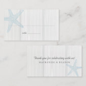 Carte De Placement Starfish Rustic Beach Wood Blue Grey (Devant / Derrière)
