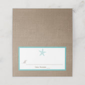 Carte De Placement Starfish Turquoise Burlap Beach Wedding Collection (Extérieur déplié)