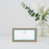 Carte De Placement Starfish Turquoise Burlap Beach Wedding Collection (Debout devant)