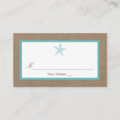 Carte De Placement Starfish Turquoise Burlap Beach Wedding Collection (Devant)