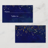 Carte De Placement Starry Night Navy et Faux Gold Parties scintillant (Devant / Derrière)