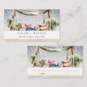 Carte De Placement Starry Nuit Tropical Palm Beach Cabana Mariage (Devant / Derrière)