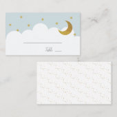 Carte De Placement Stars & Lune Baby Blue Boy (Devant / Derrière)