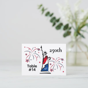 Carte De Placement Statue de la Liberté avec feu d'artifice 250e anni
