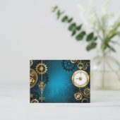 Carte De Placement Steampunk Arrière - plan turquoise avec Gears (Debout devant)
