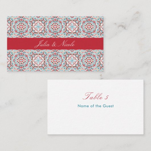 Carte De Placement Style géométrique Étincelles Mariage métallique en (Devant / Derrière)