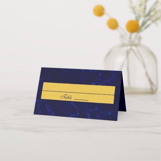 Carte De Placement Style minimalisme moderne Script Mariage bleu mari (Dos)