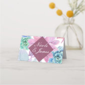 Carte De Placement Succulents Moderne Chic Blanc Fiesta Numéro de tab (Devant)