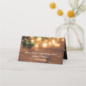 Carte De Placement Succursale Mistletoe Rustique Fête de Noël (Dos)