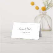 Carte De Placement Sucré et capricieux | Mariage noir et blanc (Dos)