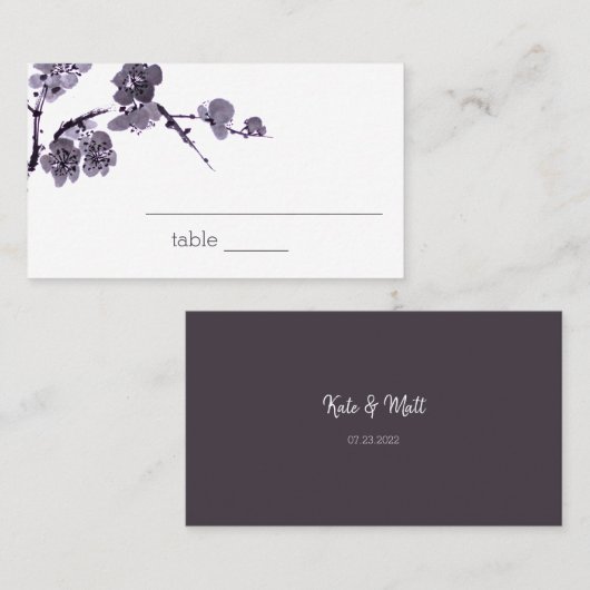 Carte De Placement Sumie de fleur de prune (Devant / Derrière)