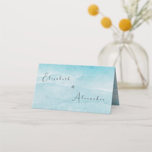 Carte De Placement Summer Blue Ocean Beach Mariage Carte de lieu (Dos)