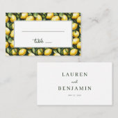 Carte De Placement Sunny Lemon Mariage (Devant / Derrière)
