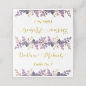 Carte De Placement Superbe Vignoble Lilac Mariage Siège (Extérieur déplié)